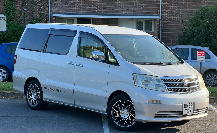 TOYOTA ALPHARD 2002, L EDITION, 3.0 V6 PETROL / LPG FULLY LOADED, 5 SEATER REAR CONVERSION , PEARL WHITE PAINT, BEIGE CLOTH INTERIOR