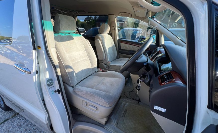 TOYOTA ALPHARD 2002, L EDITION, 3.0 V6 PETROL / LPG FULLY LOADED, 5 SEATER REAR CONVERSION , PEARL WHITE PAINT, BEIGE CLOTH INTERIOR