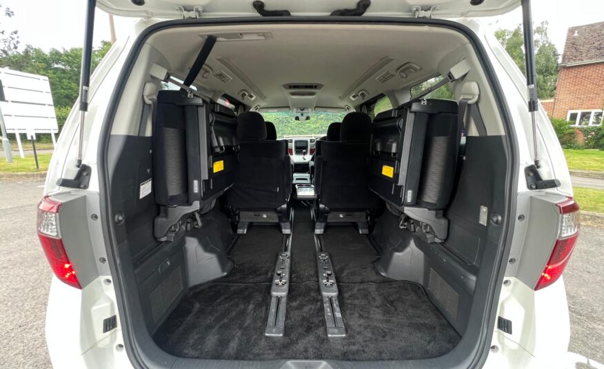 TOYOTA ALPHARD 2009, 240S PRIME SELECTION, 2.4 PETROL FULLY LOADED, 7 SEATER, PEARL WHITE PAINT, BLACK CLOTH INTERIOR