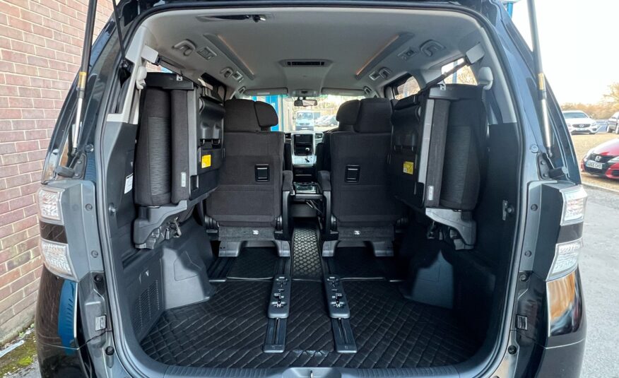 TOYOTA VELLFIRE 2011, G EDITION, 3.5Z V6 PETROL FULLY LOADED, 7 SEATER, ALLOYS, PEARL BLACK PAINT, BLACK CLOTH INTERIOR