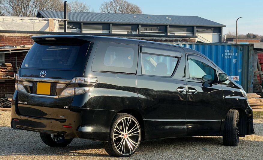 TOYOTA VELLFIRE 2011, G EDITION, 3.5Z V6 PETROL FULLY LOADED, 7 SEATER, ALLOYS, PEARL BLACK PAINT, BLACK CLOTH INTERIOR