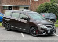 NISSAN ELGRAND 2014, HIGHWAY STAR 3.5 V6 PETROL FULLY LOADED, 7 SEATER, SUNROOF, ALLOYS, PEARL MAROON PAINT, BLACK LEATHER INTERIOR