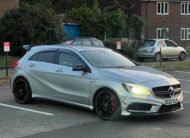 MERCEDES-BENZ A45 AMG 2013, 2.0 DCT PETROL FULLY LOADED, 5 SEATER, POLAR SILVER PAINT, BLACK LEATHER INTERIOR