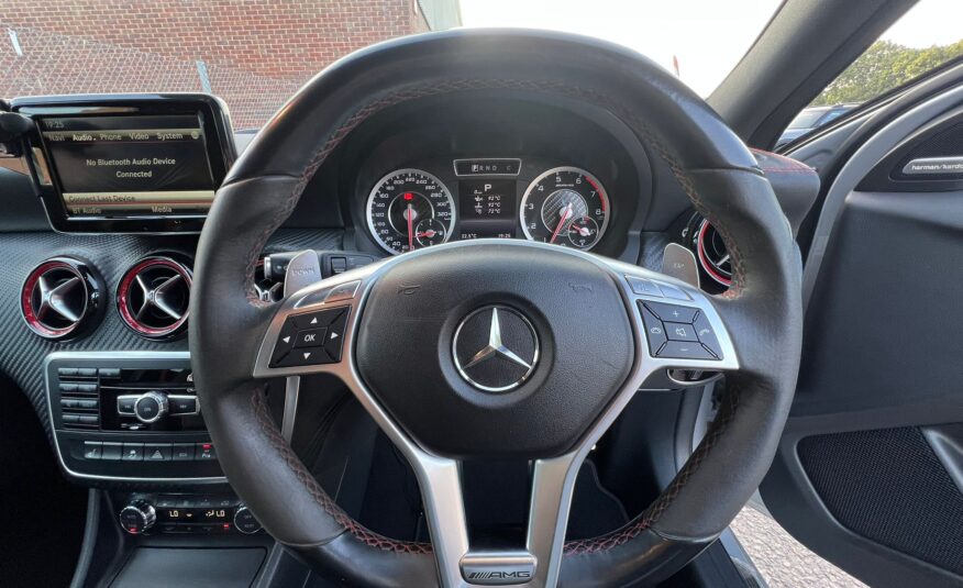 MERCEDES-BENZ A45 AMG 2013, 2.0 DCT PETROL FULLY LOADED, 5 SEATER, POLAR SILVER PAINT, BLACK LEATHER INTERIOR