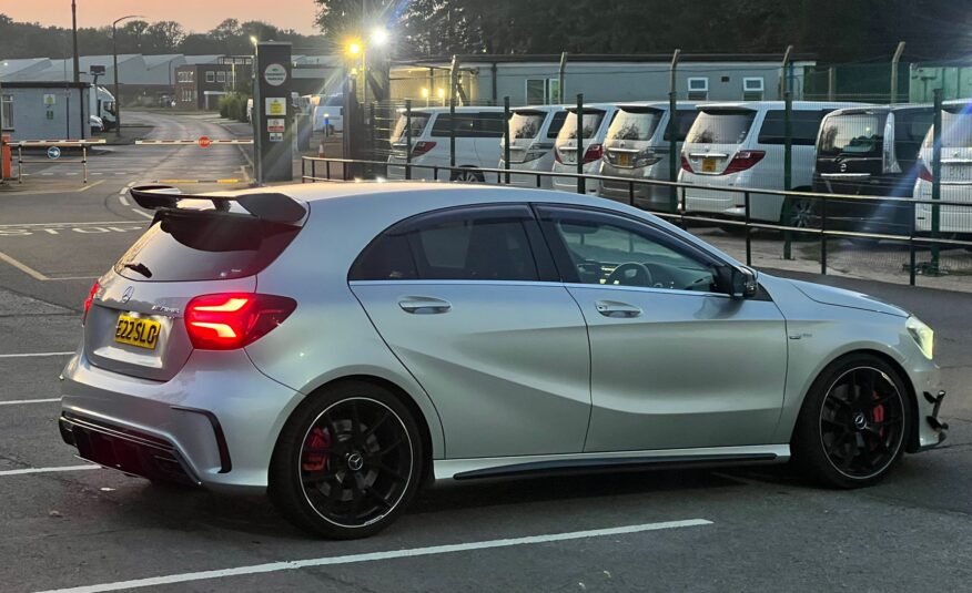 MERCEDES-BENZ A45 AMG 2013, 2.0 DCT PETROL FULLY LOADED, 5 SEATER, POLAR SILVER PAINT, BLACK LEATHER INTERIOR