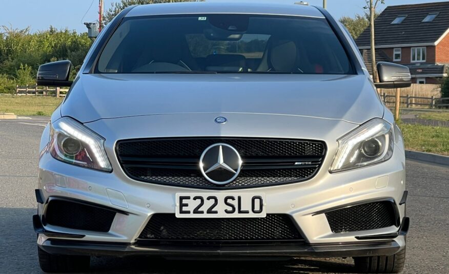 MERCEDES-BENZ A45 AMG 2013, 2.0 DCT PETROL FULLY LOADED, 5 SEATER, POLAR SILVER PAINT, BLACK LEATHER INTERIOR