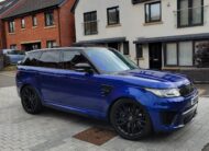 LAND ROVER RANGE ROVER SPORT SVR 2016, 5.0 V8 PETROL FULLY LOADED, 5 SEATER, ESTORIL BLUE PAINT, BLACK / BEIGE LEATHER INTERIOR