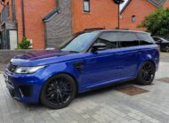 LAND ROVER RANGE ROVER SPORT SVR 2016, 5.0 V8 PETROL FULLY LOADED, 5 SEATER, ESTORIL BLUE PAINT, BLACK / BEIGE LEATHER INTERIOR
