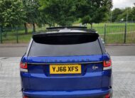 LAND ROVER RANGE ROVER SPORT SVR 2016, 5.0 V8 PETROL FULLY LOADED, 5 SEATER, ESTORIL BLUE PAINT, BLACK / BEIGE LEATHER INTERIOR