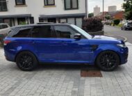LAND ROVER RANGE ROVER SPORT SVR 2016, 5.0 V8 PETROL FULLY LOADED, 5 SEATER, ESTORIL BLUE PAINT, BLACK / BEIGE LEATHER INTERIOR