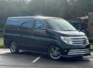 NISSAN ELGRAND 2007, AUTECH RIDER S, 3.5 V6 PETROL FULLY LOADED, 8 SEATER, MAJESTIC BLACK PAINT, BLACK / GREY CLOTH INTERIOR