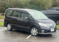 NISSAN SERENA 2012, HIGHWAY STAR, 2.0 PETROL HYBRID FULLY LOADED, 8 SEATER, PEARL VIOLET PAINT, BLACK LEATHER INTERIOR