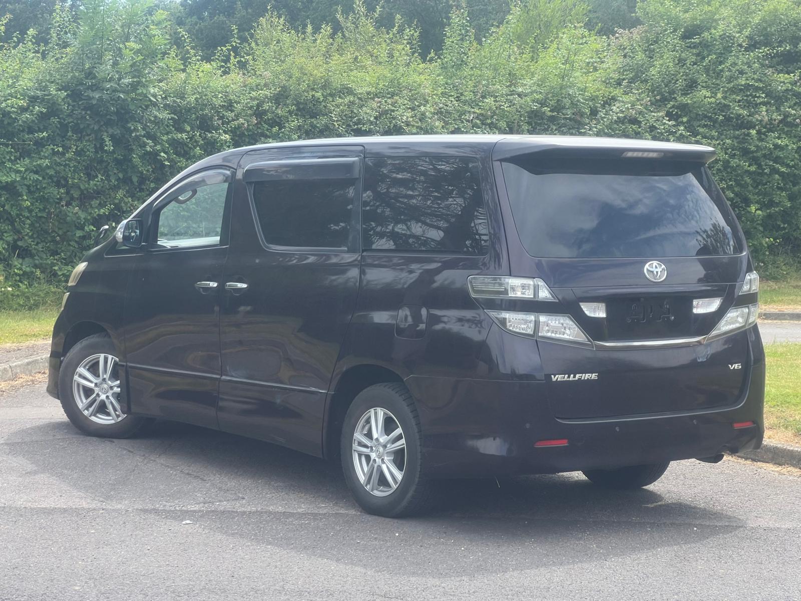 TOYOTA VELLFIRE 2008, 240S PLATINUM SELECTION, 2.4 PETROL FULLY LOADED, 7 SEATER, PEARL VIOLET PAINT, BLACK CLOTH INTERIOR