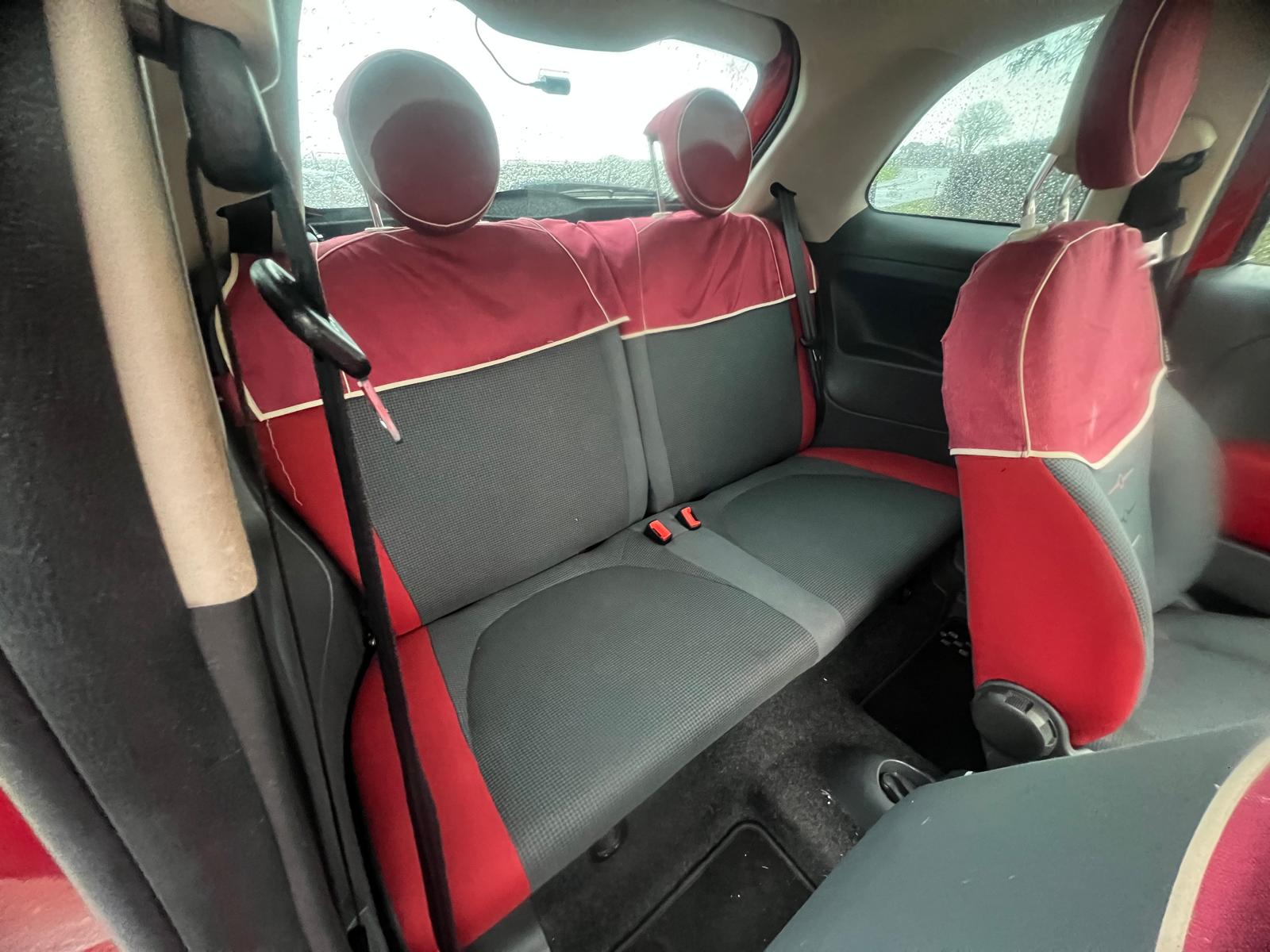 FIAT 500 2014, POP, 1.2 PETROL FULLY LOADED, 4 SEATER, PASODOBLE RED PAINT, GREY AND RED CLOTH INTERIOR
