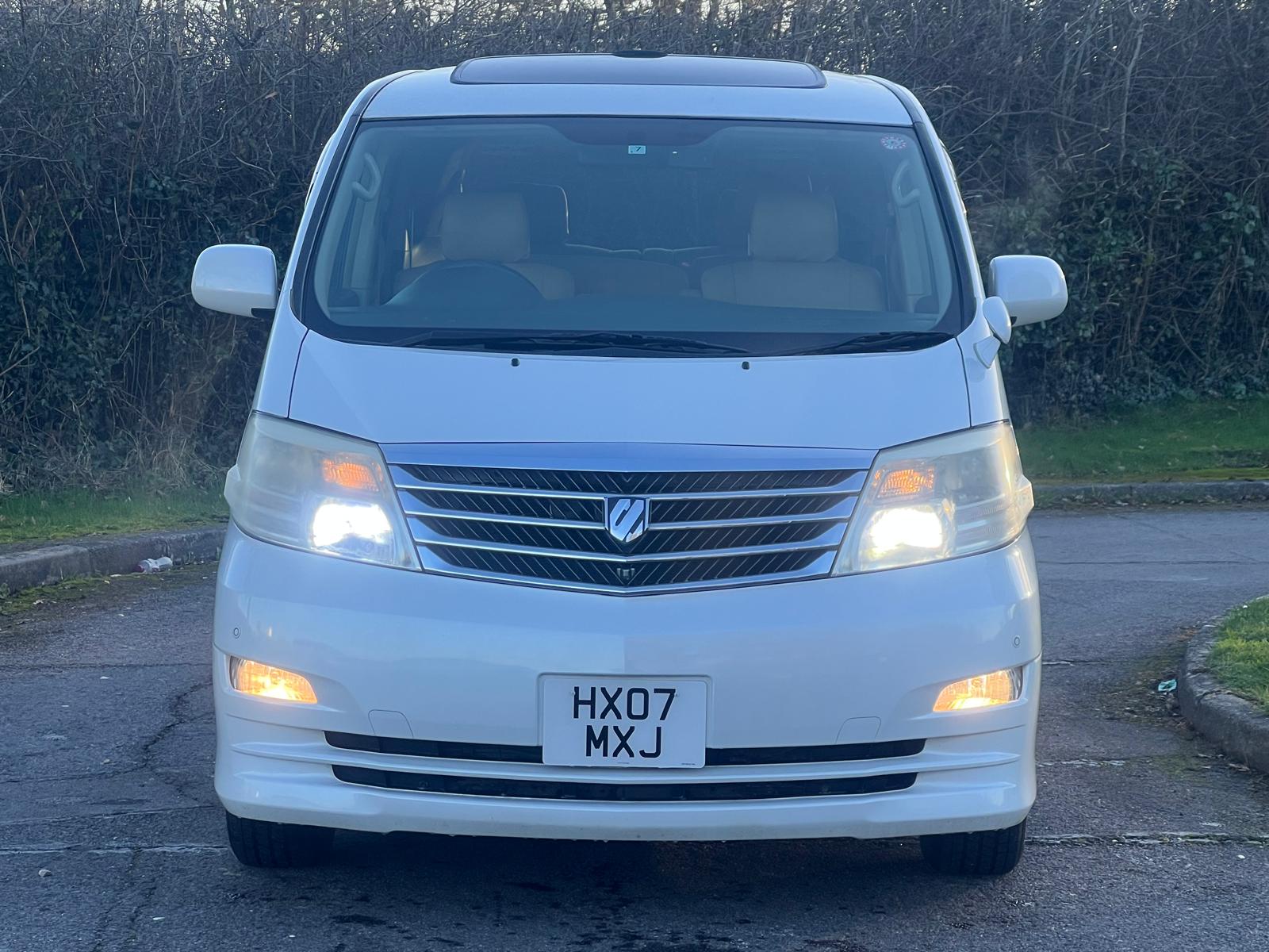 TOYOTA ALPHARD 2007, G SPEC, 3.0 V6 PETROL FULLY LOADED, 7 SEATER, SUNROOF, BLIZZARD PEARL PAINT, BEIGE CLOTH INTERIOR