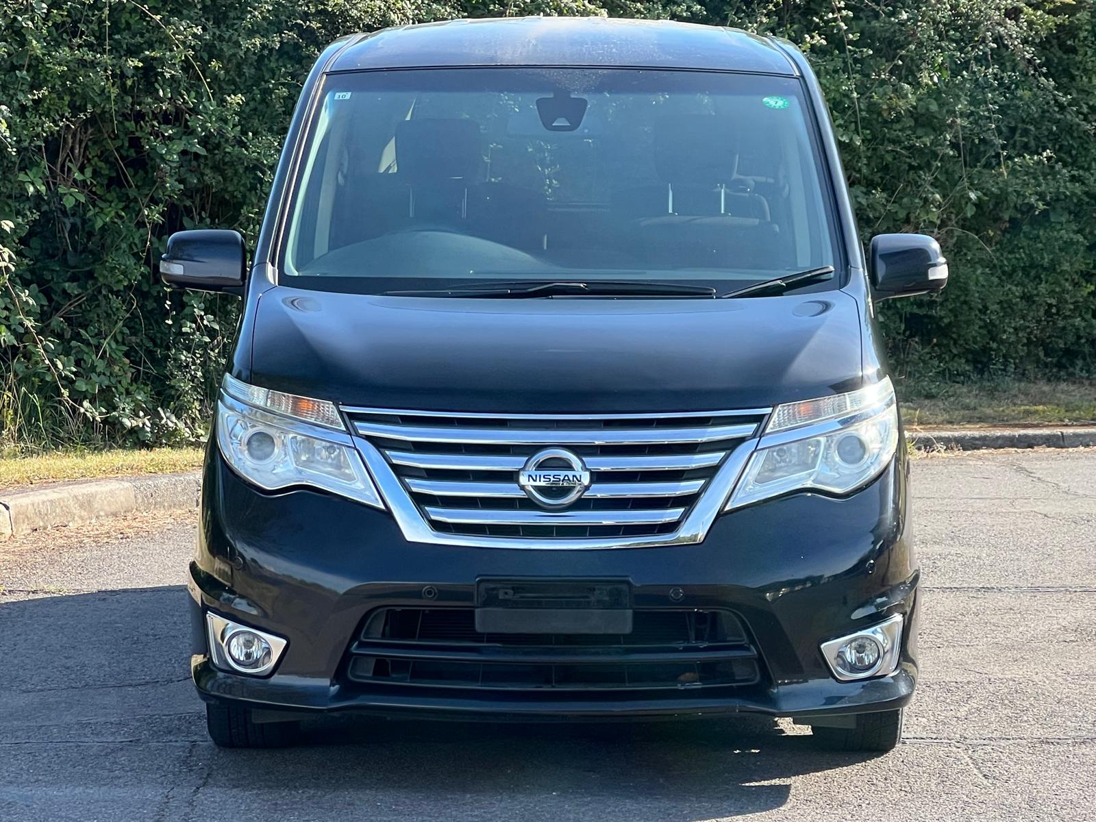 NISSAN SERENA 2015, HIGHWAY STAR, 2.0 PETROL HYBRID FULLY LOADED, 8 SEATER, PEARL BLACK PAINT, BLACK CLOTH INTERIOR