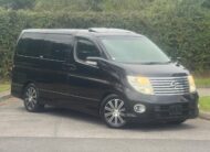 NISSAN ELGRAND 2007, HIGHWAY STAR, 3.5 V6 PETROL FULLY LOADED, 8 SEATER, BLACK PEARL PAINT, BLACK LEATHER INTERIOR