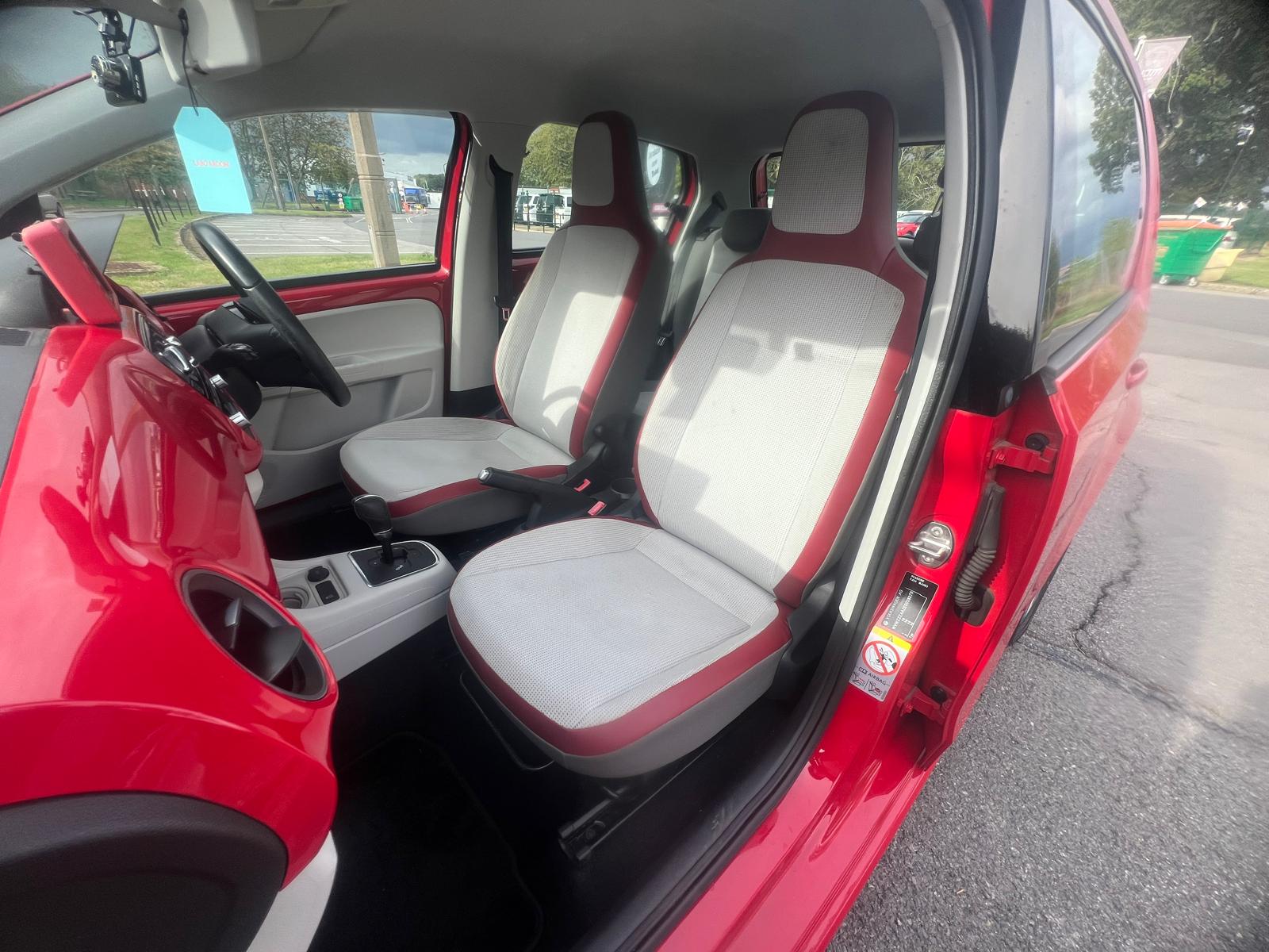 VOLKSWAGEN UP 2013, 1.0 PETROL FULLY LOADED, 4 SEATER, TORNADO RED PAINT, BLACK AND BEIEGE CLOTH INTERIOR