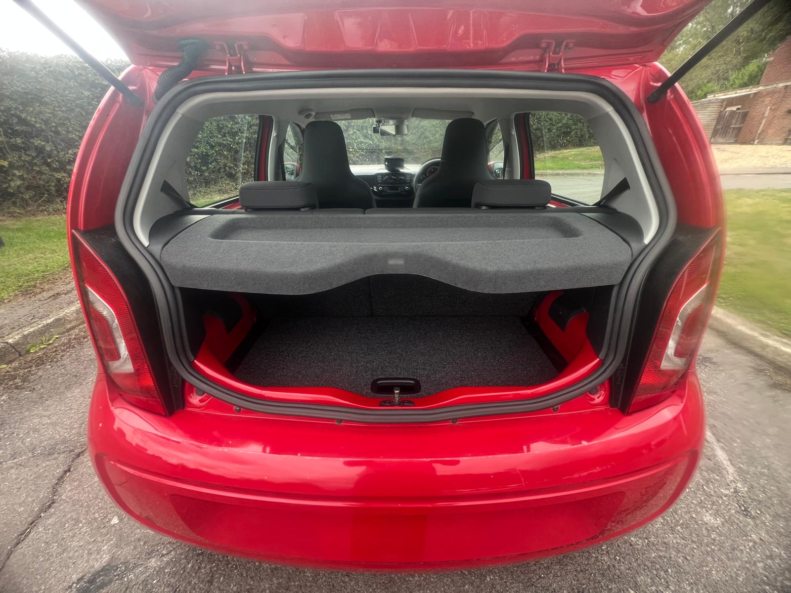 VOLKSWAGEN UP 2012, 1.0 PETROL FULLY LOADED, 4 SEATER, TORNADO RED PAINT, BLACK AND GREY CLOTH INTERIOR