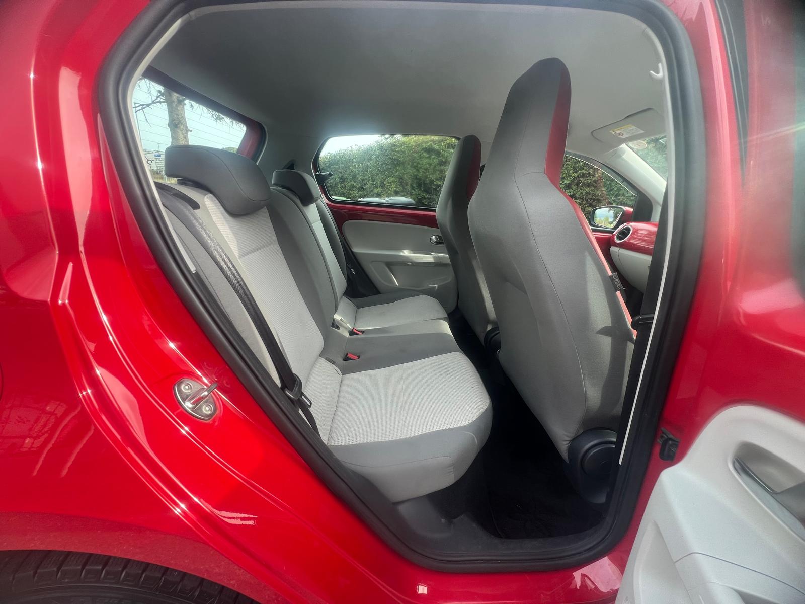 VOLKSWAGEN UP 2013, 1.0 PETROL FULLY LOADED, 4 SEATER, TORNADO RED PAINT, BLACK AND BEIEGE CLOTH INTERIOR