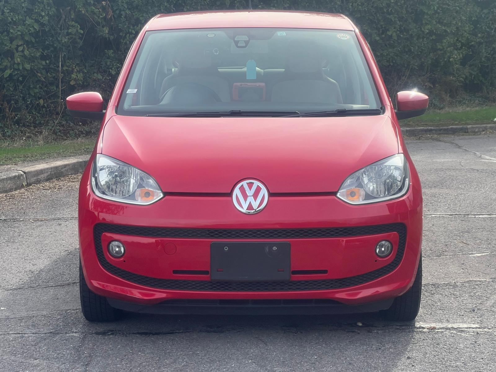 VOLKSWAGEN UP 2013, 1.0 PETROL FULLY LOADED, 4 SEATER, TORNADO RED PAINT, BLACK AND BEIEGE CLOTH INTERIOR