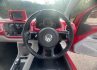 VOLKSWAGEN UP 2013, 1.0 PETROL FULLY LOADED, 4 SEATER, TORNADO RED PAINT, BLACK AND BEIEGE CLOTH INTERIOR